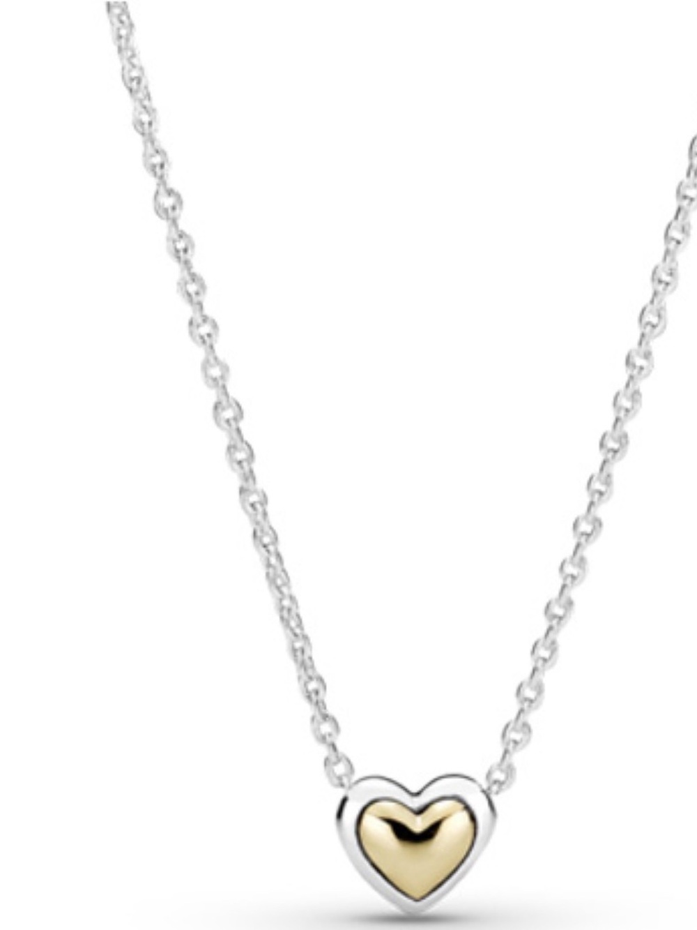 Pandora Domed Golden Heart Necklace
Sterling Silver & 14k Yellow Gold